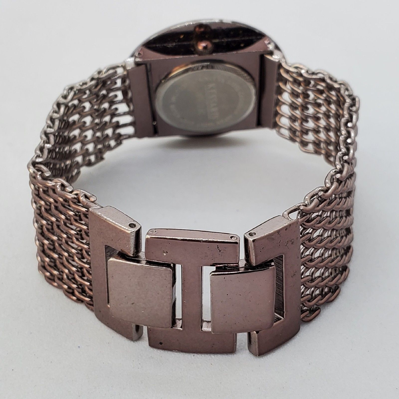 Kessaris Dark Brown Dial Mesh Bands 34MM Round Case 7″ Wrist New Battery
