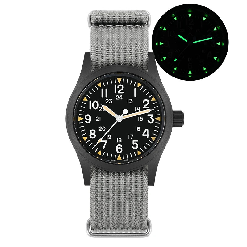 Militado ML05 Vintage Field Watch VH31 Sweep Second Sapphire Crystal 38mm