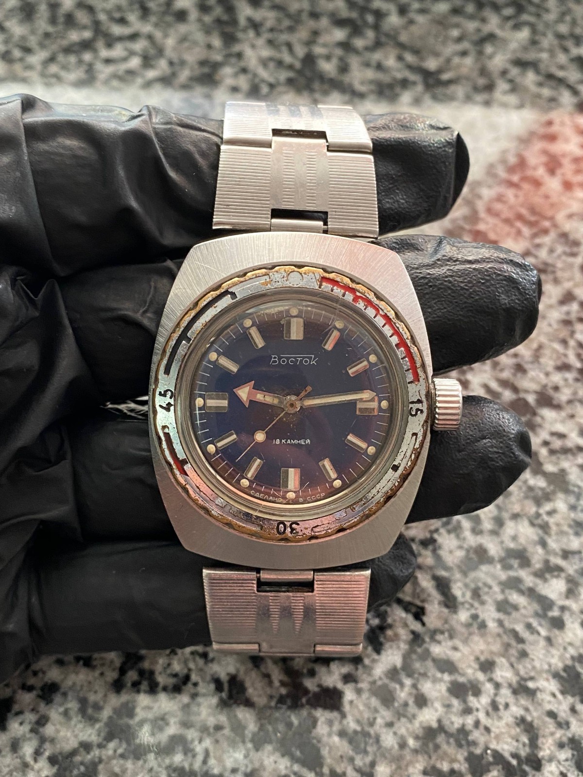Vintage Vostok Amphibia 200m Vintage Watch Soviet USSR Mechanical Wristwach Rare
