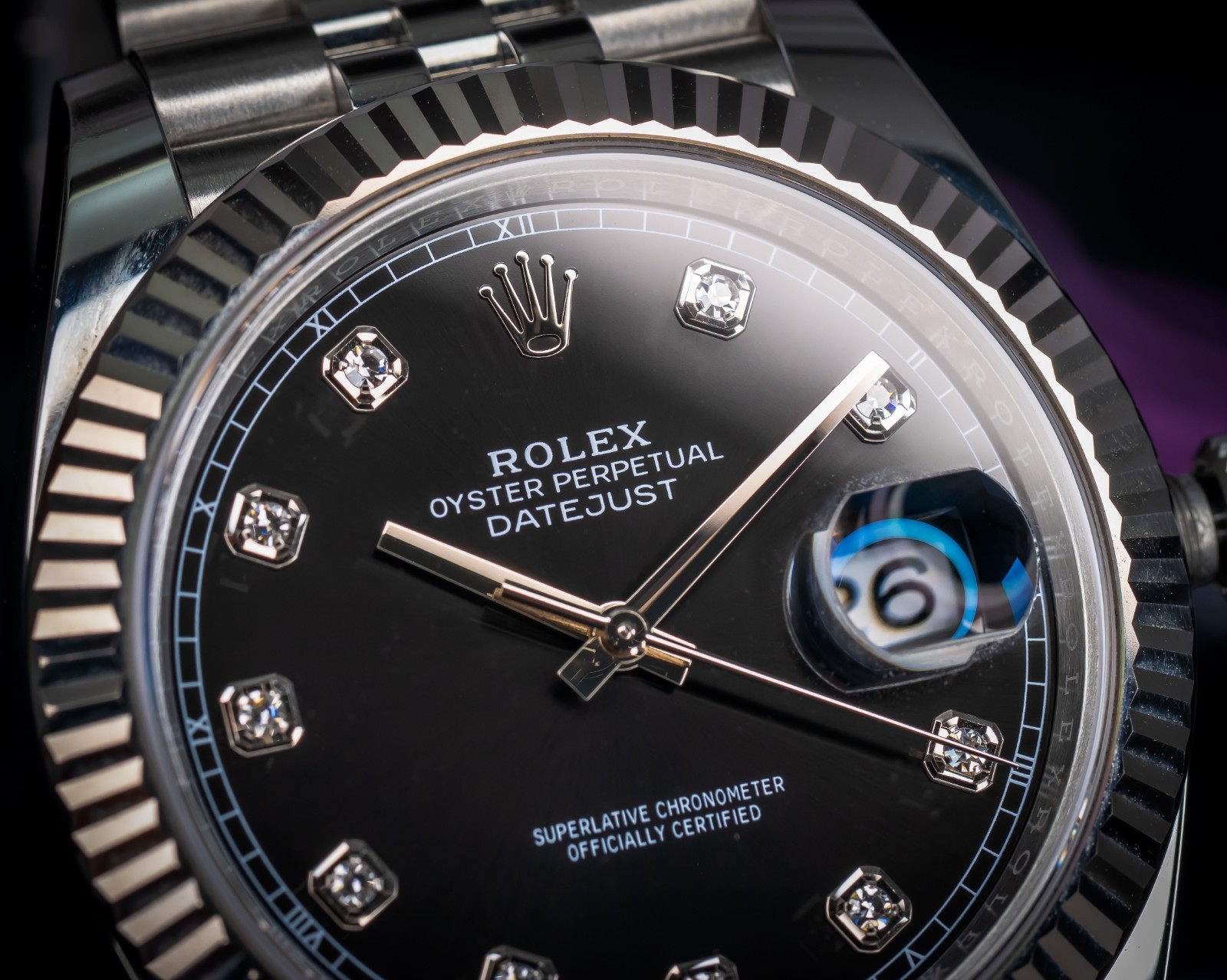 Rolex Datejust 41 Black Diamond Dial Jubilee Fluted – 2025 – BOX & PAPERS 126334