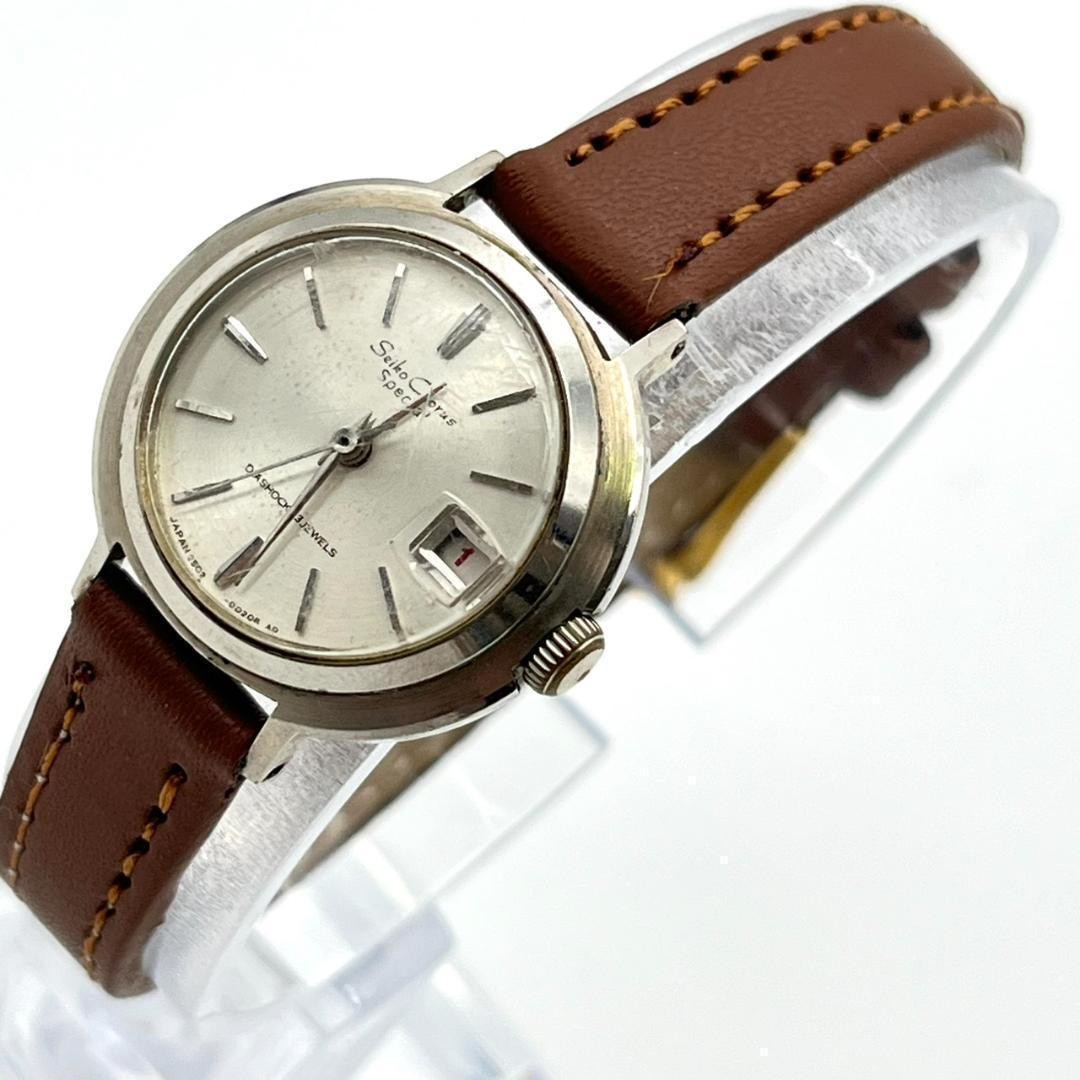 Rare Seiko Diashock Date manual winding watch, 23 jewels, new strap, women’s