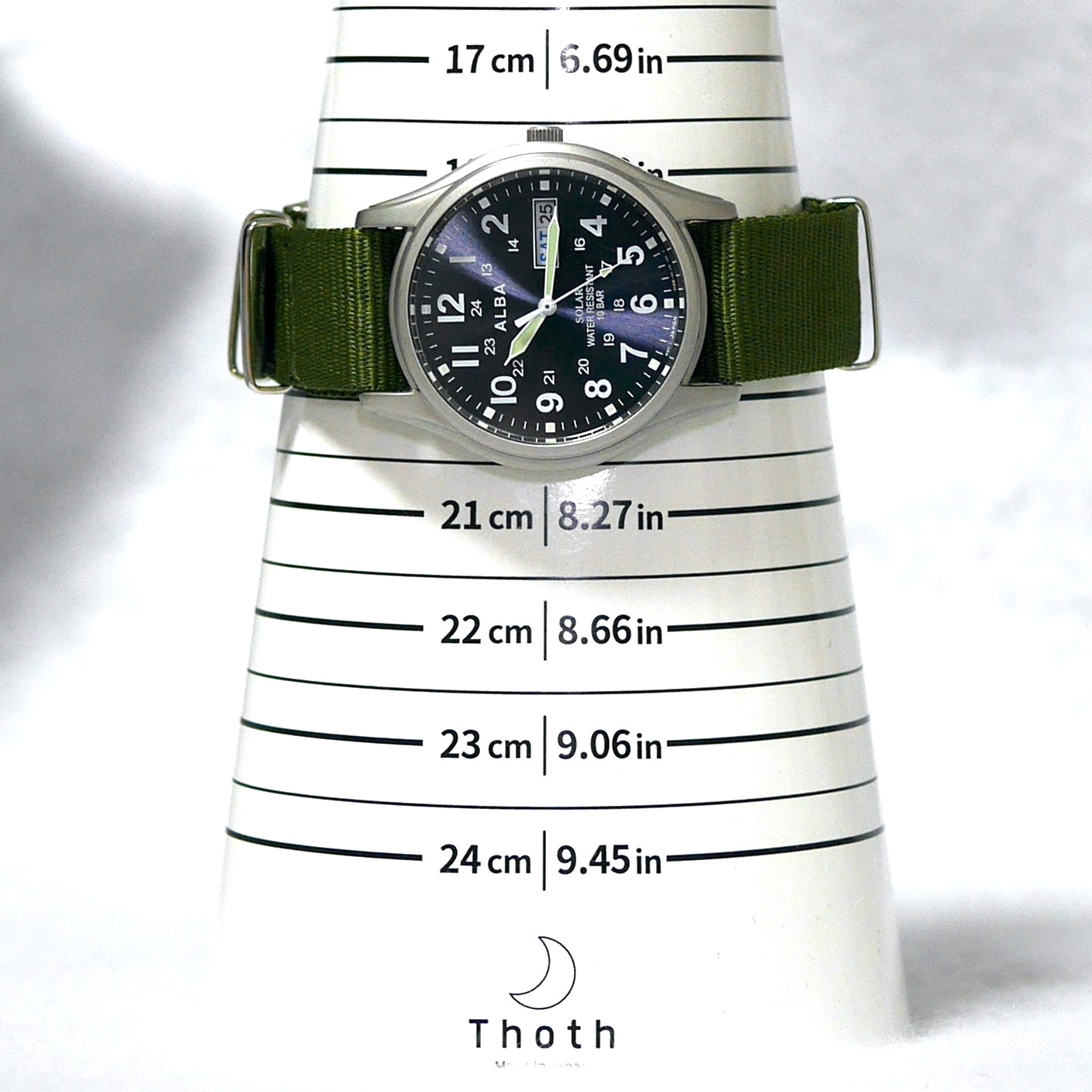 SEIKO ALBA V158-0AX0 Military Solar Powered DayDate Men’s Field Watch 2017 Japan