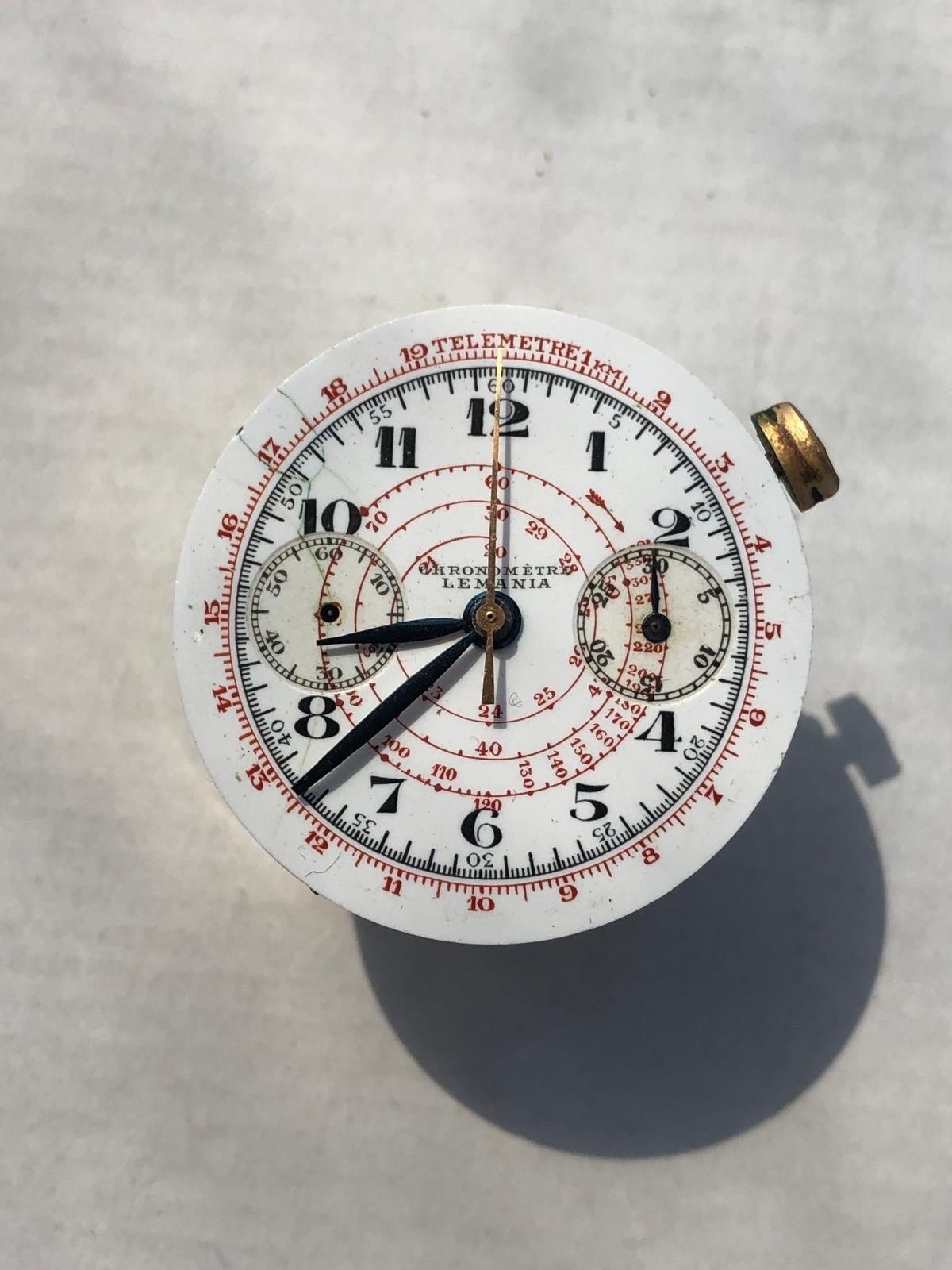 Lemania Omega 33.3 Rare Movement Cal 15 TL Monopusher Not Working For Parts