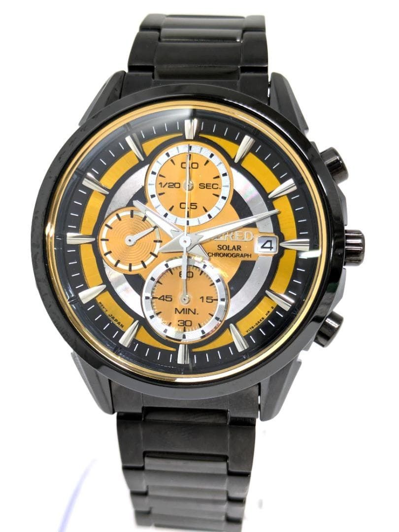 SEIKO WIRED Apollo Solar Chronograph Watch Black Gold Used