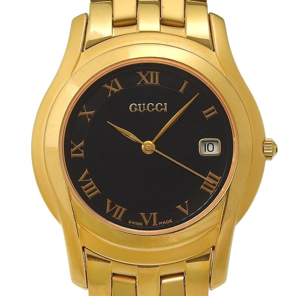 GUCCI G Class 5400M Gold Plated Quartz Analog Men’s Black Dial Wristwatch