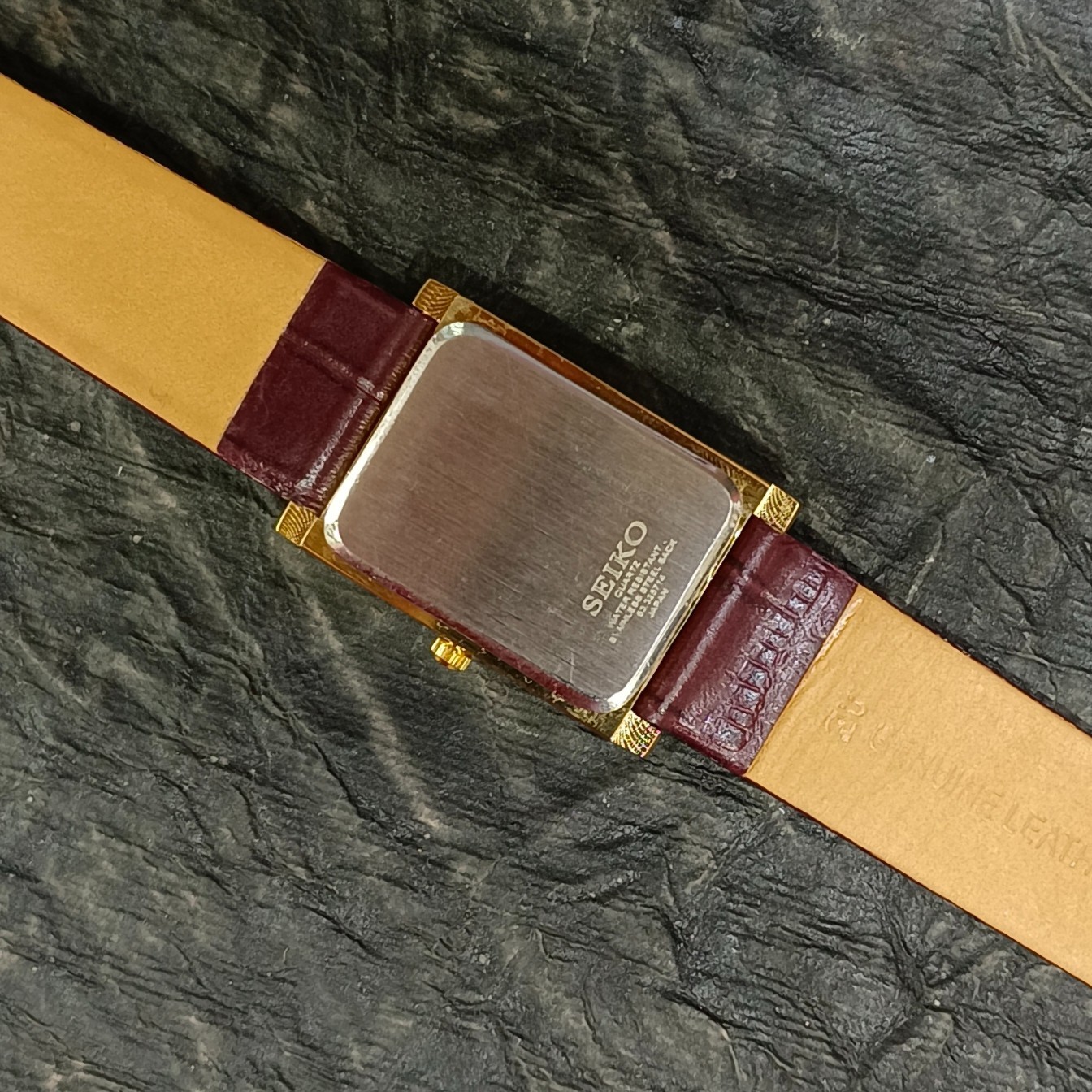 Vintage Seiko Quartz Tank Watch, Seiko Slim Blue Dial