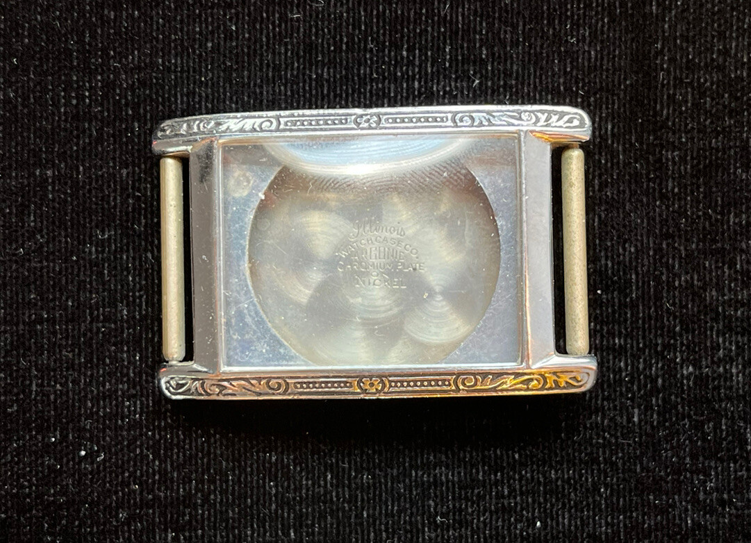 NOS Vintage Illinois Argonic Wrist Watch Case Chrome Plate on Nickle Ends 26.4mm