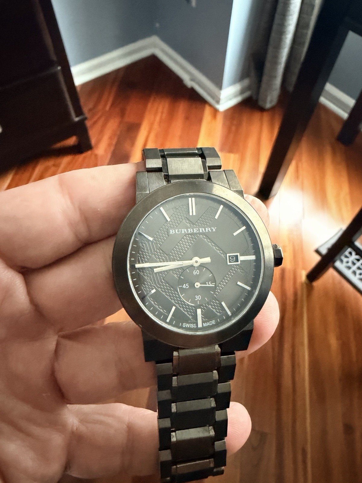 Burberry Men’s the City Gunmetal Stainless Steel Dial Watch BU9902 Retail $795