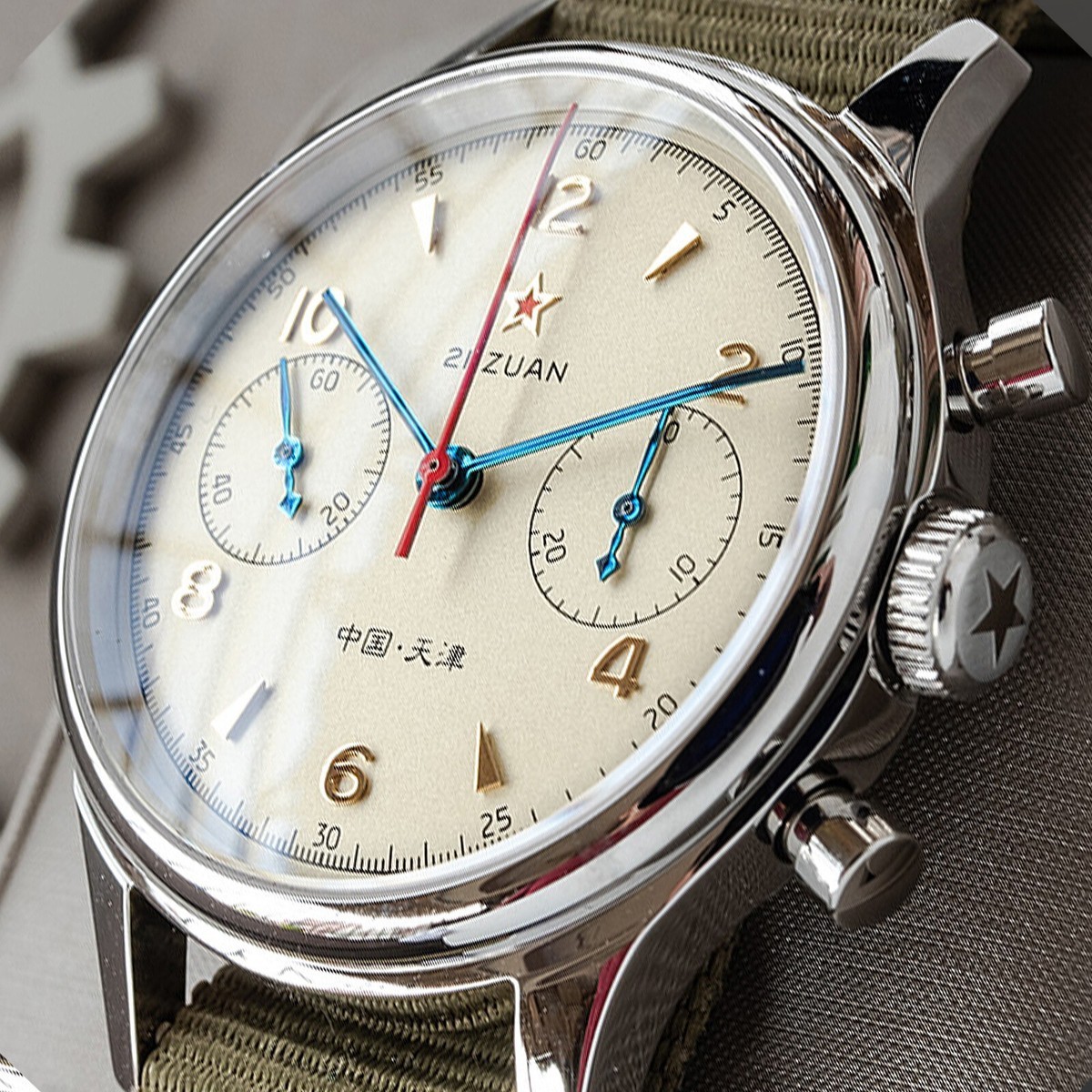 (SAPPHIRE Crystal) NEW 38mm Seagull 1963 Pilot Chronograph ST1901 Mechanical