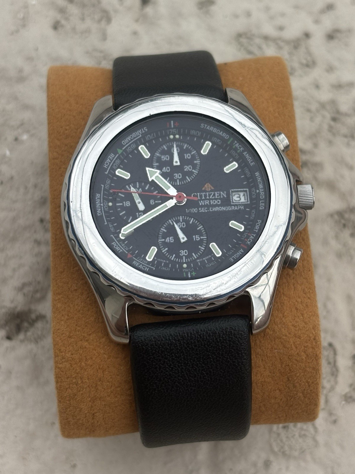 Rare Vintage 1993 CITIZEN Chronograph WR100 Quartz Men’s Watch 0610-H03281