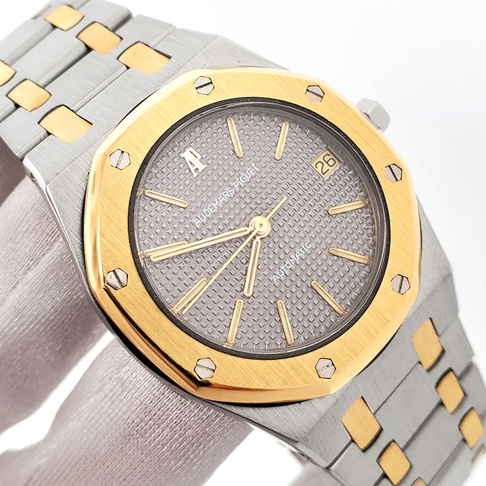 Audemars Piguet Royal Oak Grey Tapisserie Yellow Gold/Steel 35mm Watch SA14486