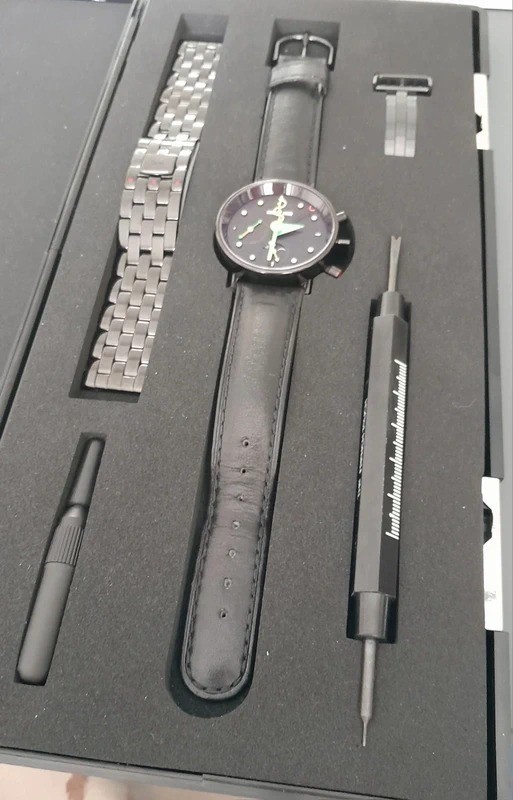 ALAIN SILBERSTEIN KRONO 2 BLACK LIMITED EDITION FULL SET REF. 7751 DOCUMENT/BOX