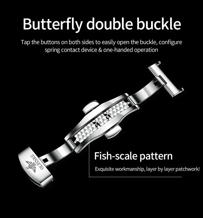Automatic Mechanical Watch Waterproof Moon Phase Luxury Dial Men Men’s Strap
