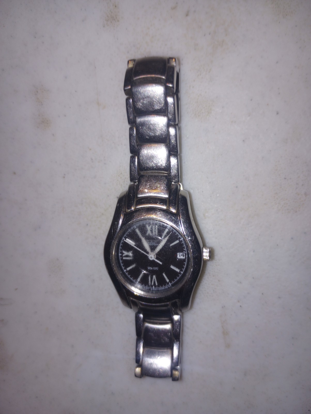 Citizen Eco-Drive Quartz WR100 Black Dial Date Steel Bracelet Working