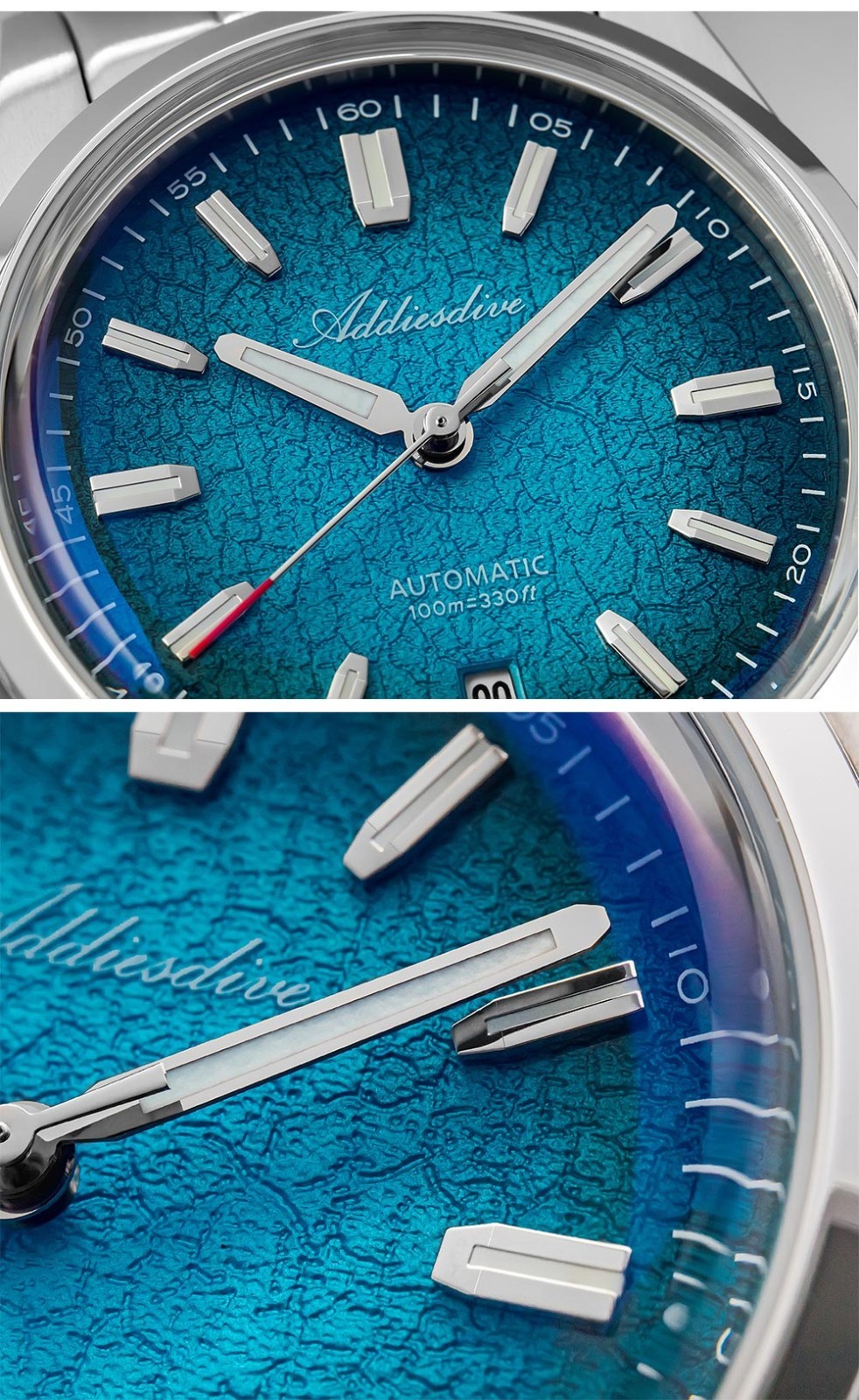 Addiesdive Automatic 100m AD2091 Watch 39mm Citizen Miyota Blue Gradient New
