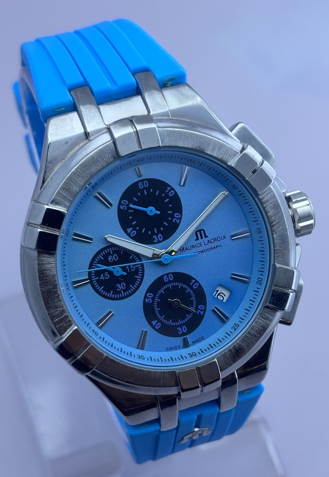 Refurbished Maurice Lacroix AIKON Chrono Quartz Blue Dial Sub-Sec/Date Watch