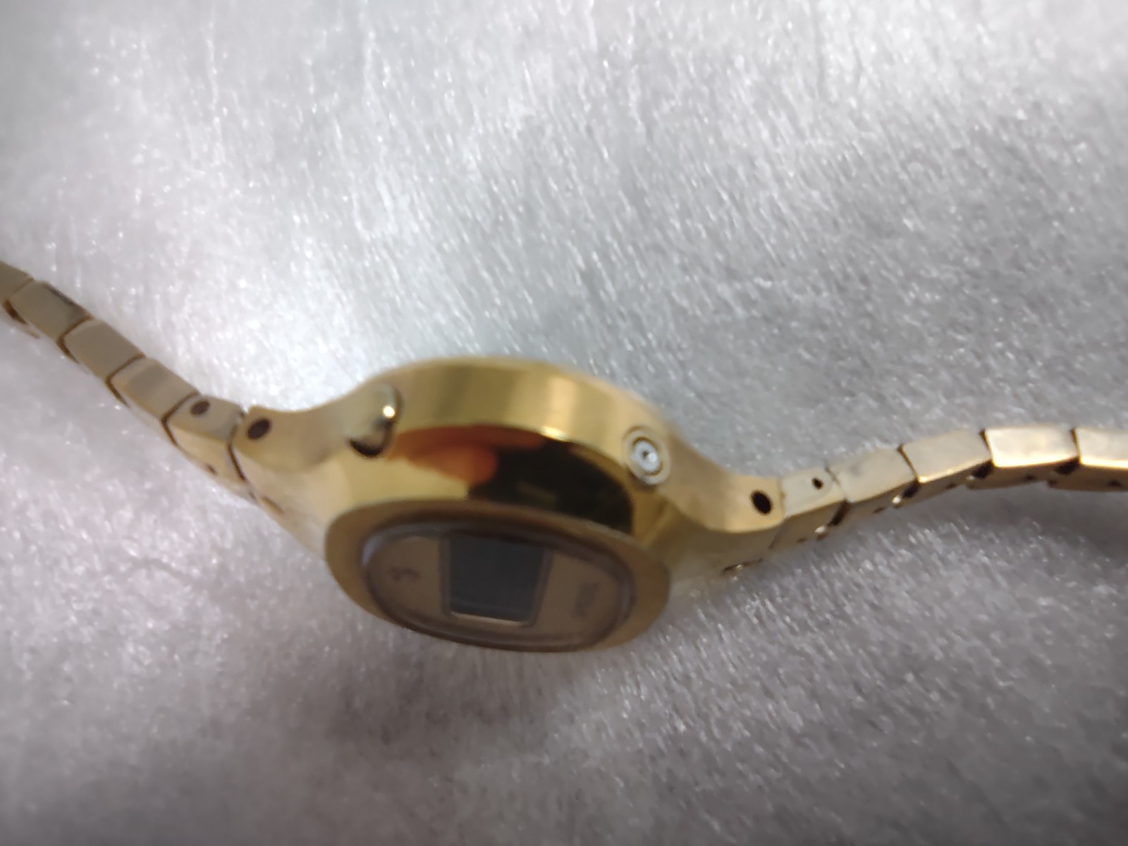 Vintage Speidel Quartz Digital Gold Dial Bracelet Unisex Adults Wristwatch