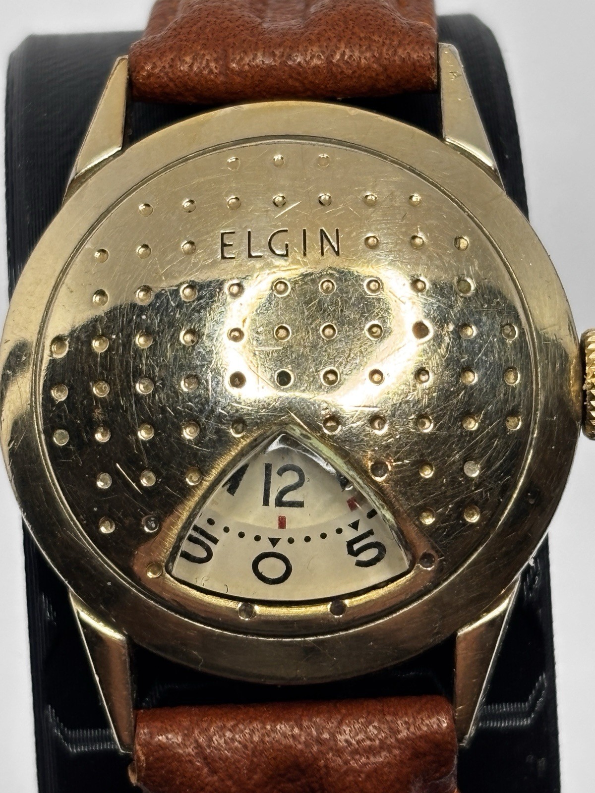 Rare Vintage 1957 Elgin Golf Ball Jump Hour Direct Read Watch USA Cal 717 Runs
