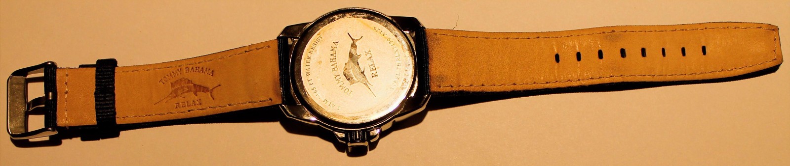 Tommy Bahama Relax RLX1139 Regatta Mens Watch Blue Dial Canvas Leather Strap