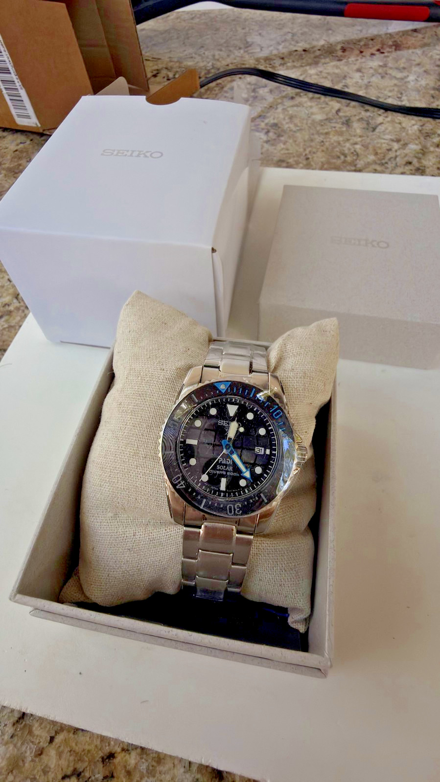 Seiko Prospex Sea Solar Power SNE575 Black Dial Men Stainless Steel Watch 38.5mm