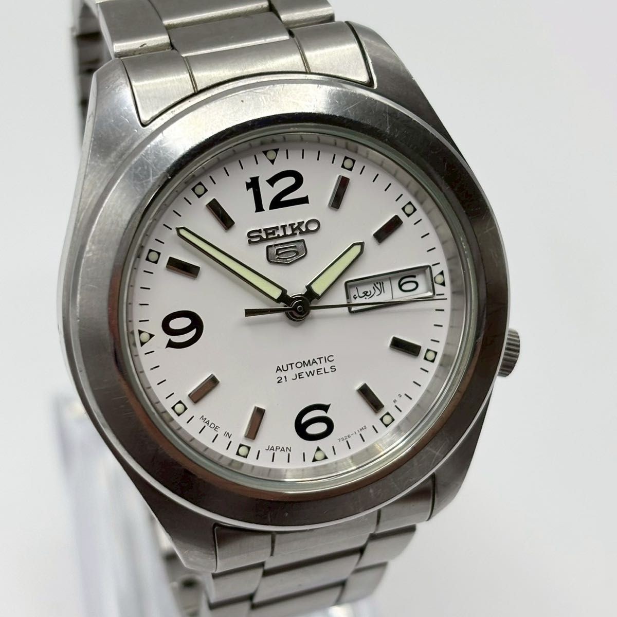 Operational Automatic SEIKO5 Transparent back Arabic men s wristwatch AT Seiko D