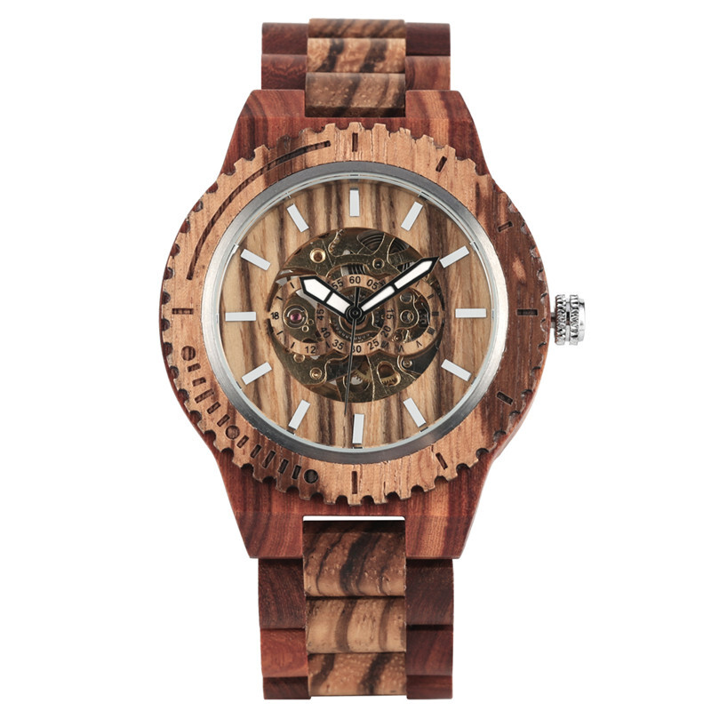 Modern Men’s Watch Casual Self-wind Mechanical Wrist Watches Adjustable Strap