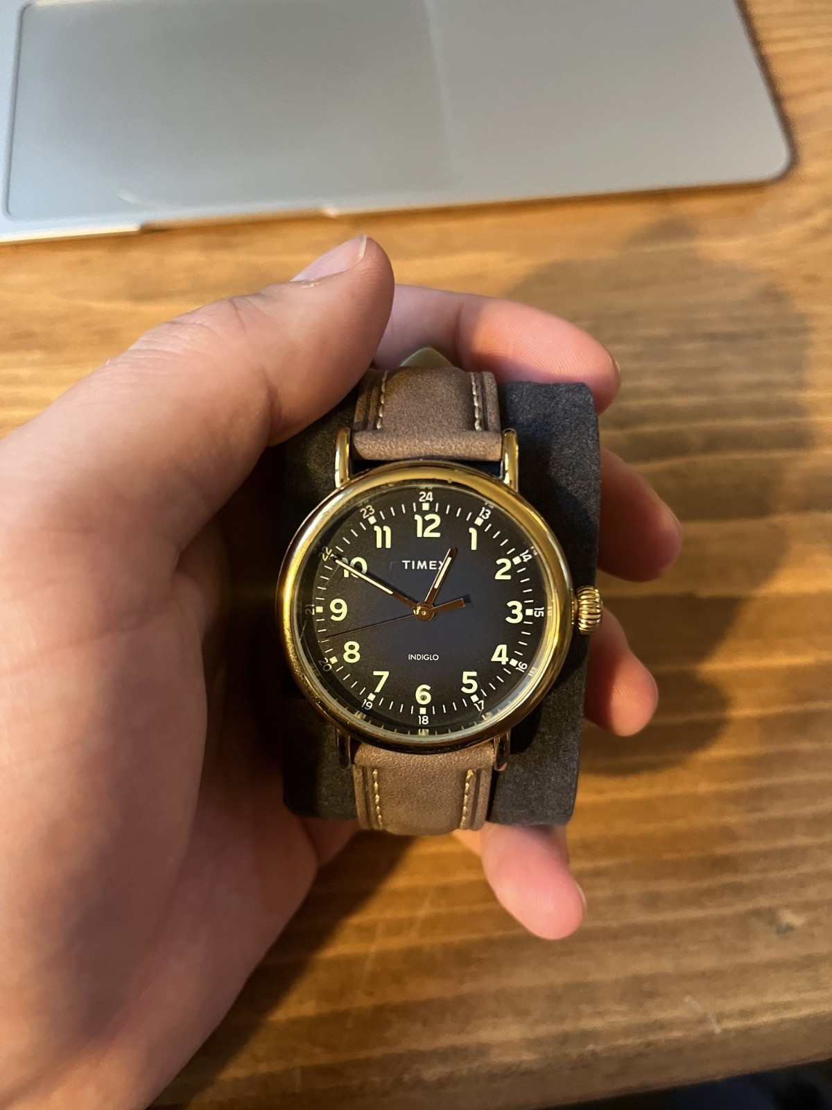 Timex Weekender 40mm Brown/Blue Two-Piece One Size, Tan/Blue/Gold-Tone