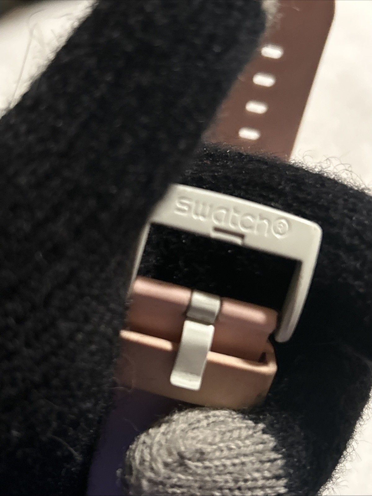 SWATCH BIG BOLD BIOCERAMIC Watch SWISS Analog Pink Navy Strap Dameged