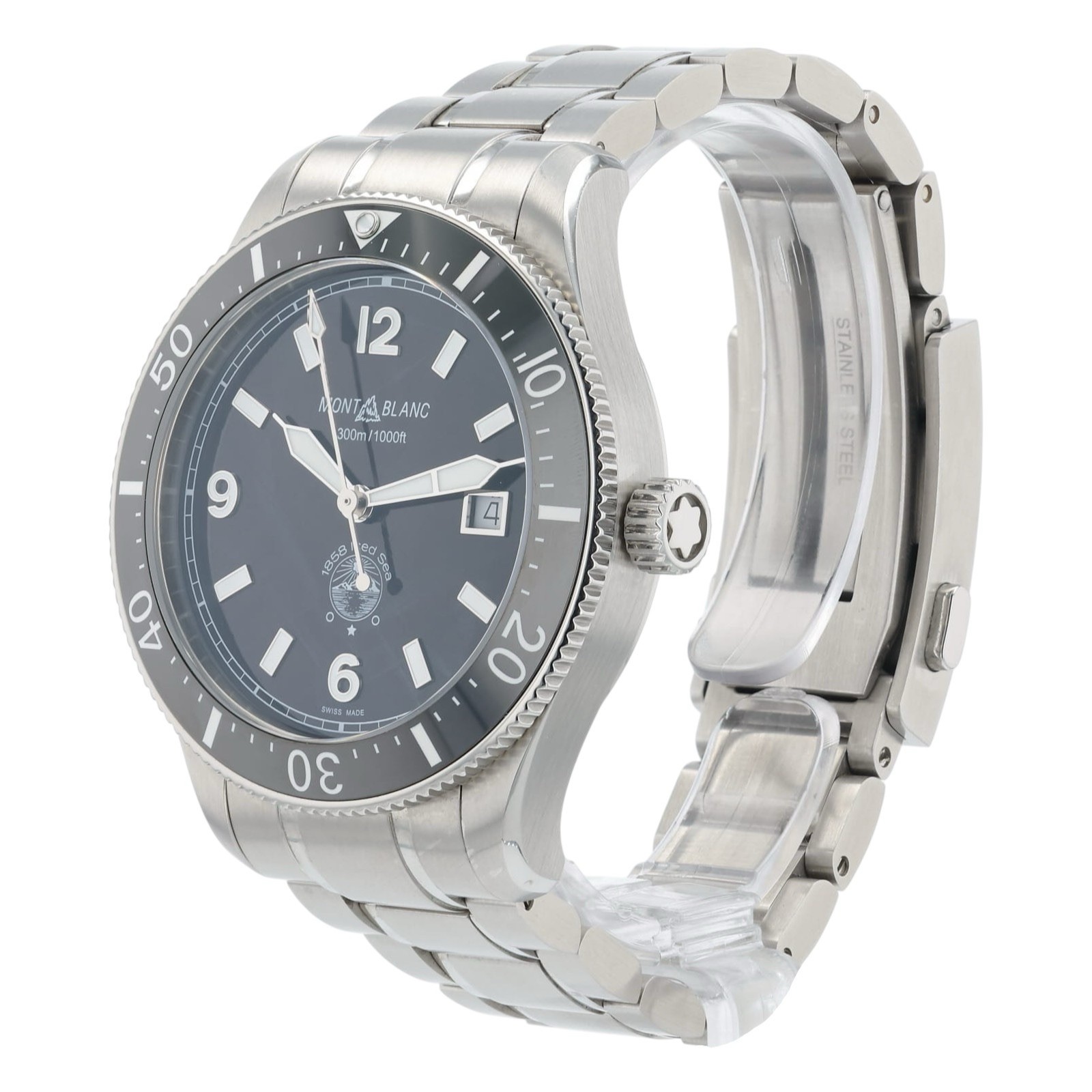 Mont Blanc 1858 Black Dial Stainless Steel 41mm Automatic Men’s Watch 129371