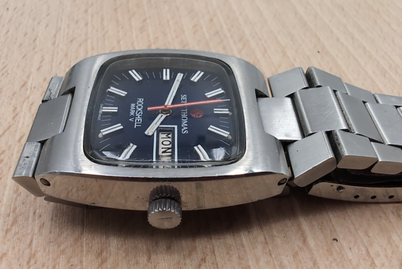 Vtg Roamer Rockshell Mark V Made For Seth Thomas Automatic Watch