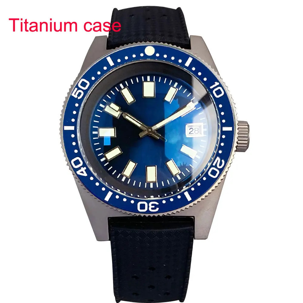 Tandorio 41mm Titanium Diving 62MAS Watch Black/Grey/Blue Dial NH35A PT5000 Move