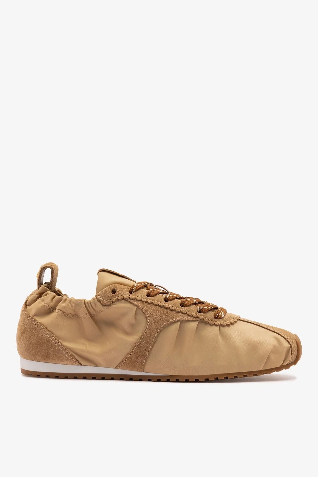 Larroude New Stella Lite Sneaker In Peanut Nylon and Suede Size 8.5