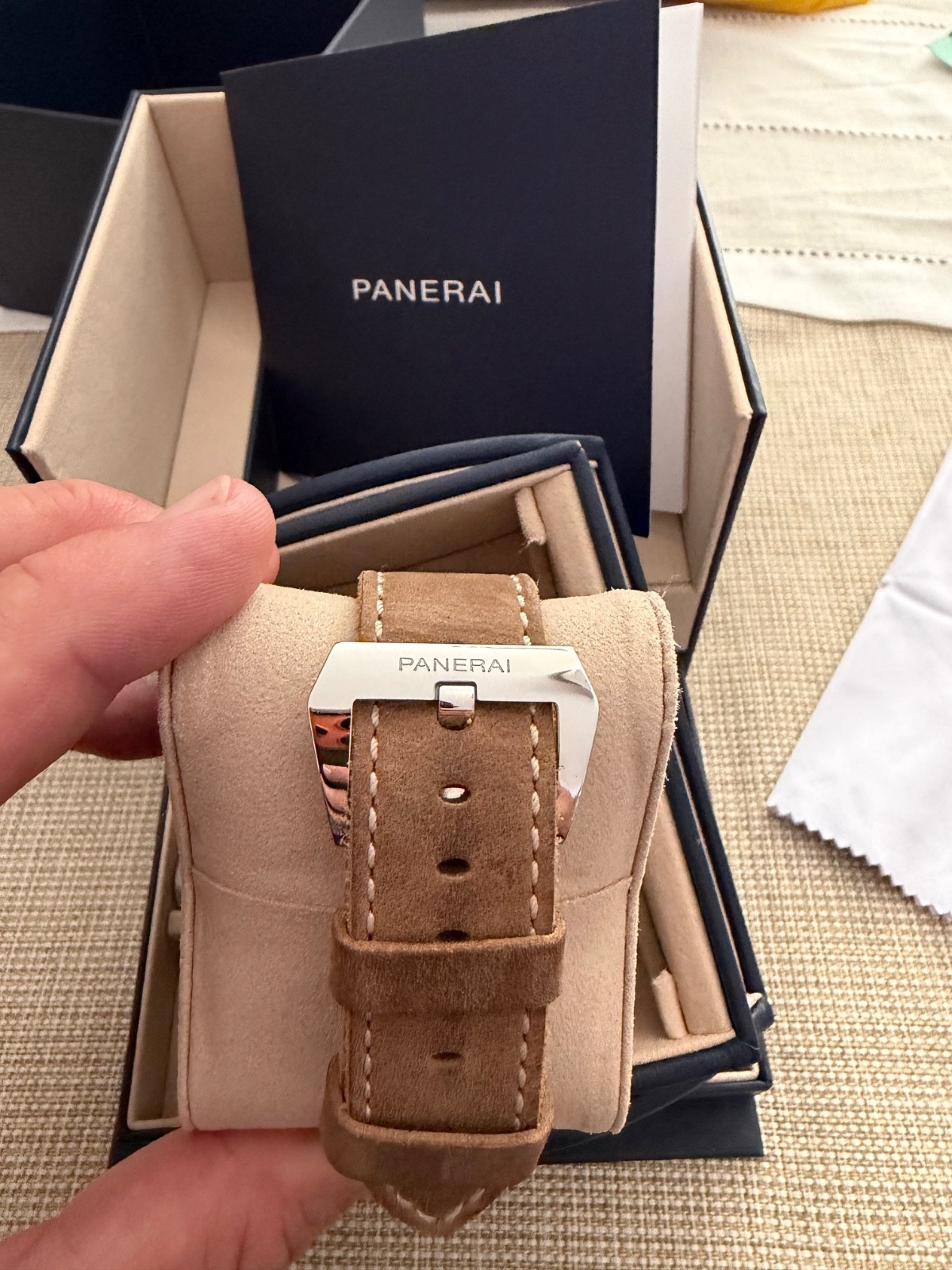 Panerai Radiomir Manual Wind Blue Dial Steel Watch PAM1383 PAM01383 B+P