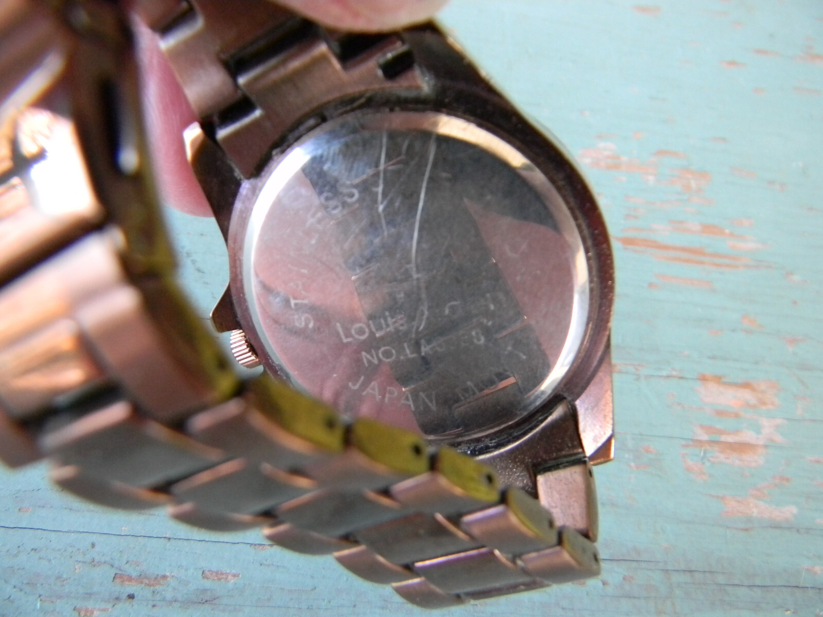 LOUIS ARDEN MEN’S BRONZE FINISH STAINLESS STEEL WATCH **NEEDS BATTERY