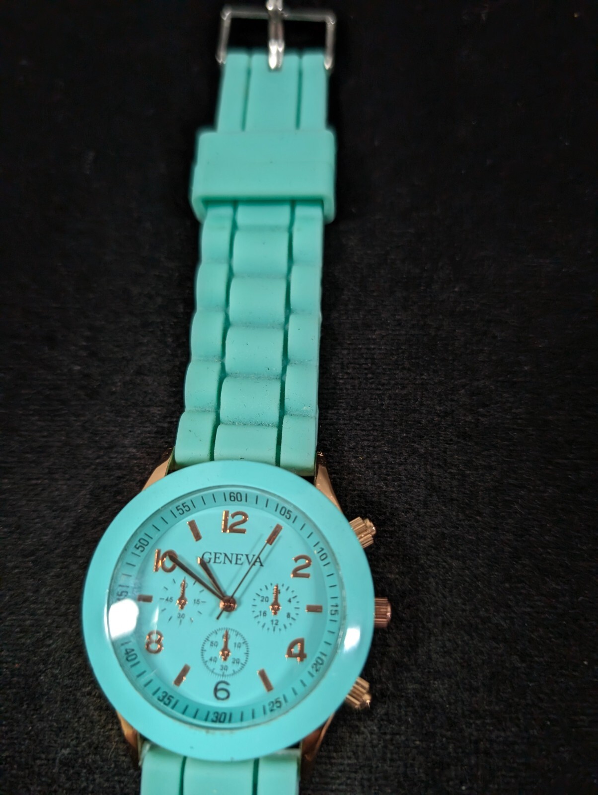 Geneva Womens Green Silicone Rubber Band Watch Round 38mm Jelly