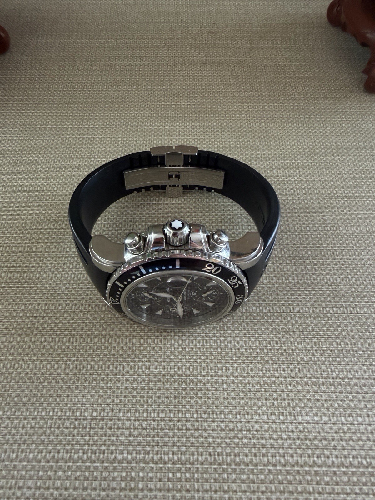 Montblanc Sport Automatic Chronograph 200m Black Dial Rubber Strap Rotating