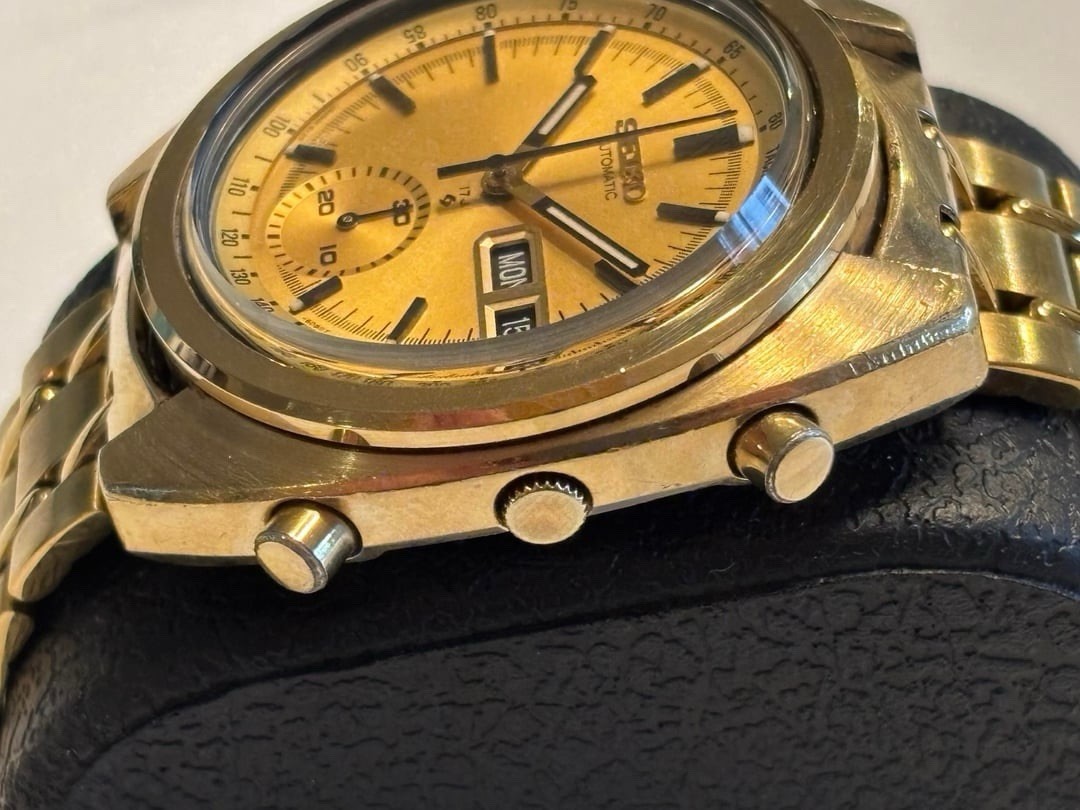 Seiko 6139-6015 Chronograph Automatic Watch Gold Tone Bruce Lee Edition
