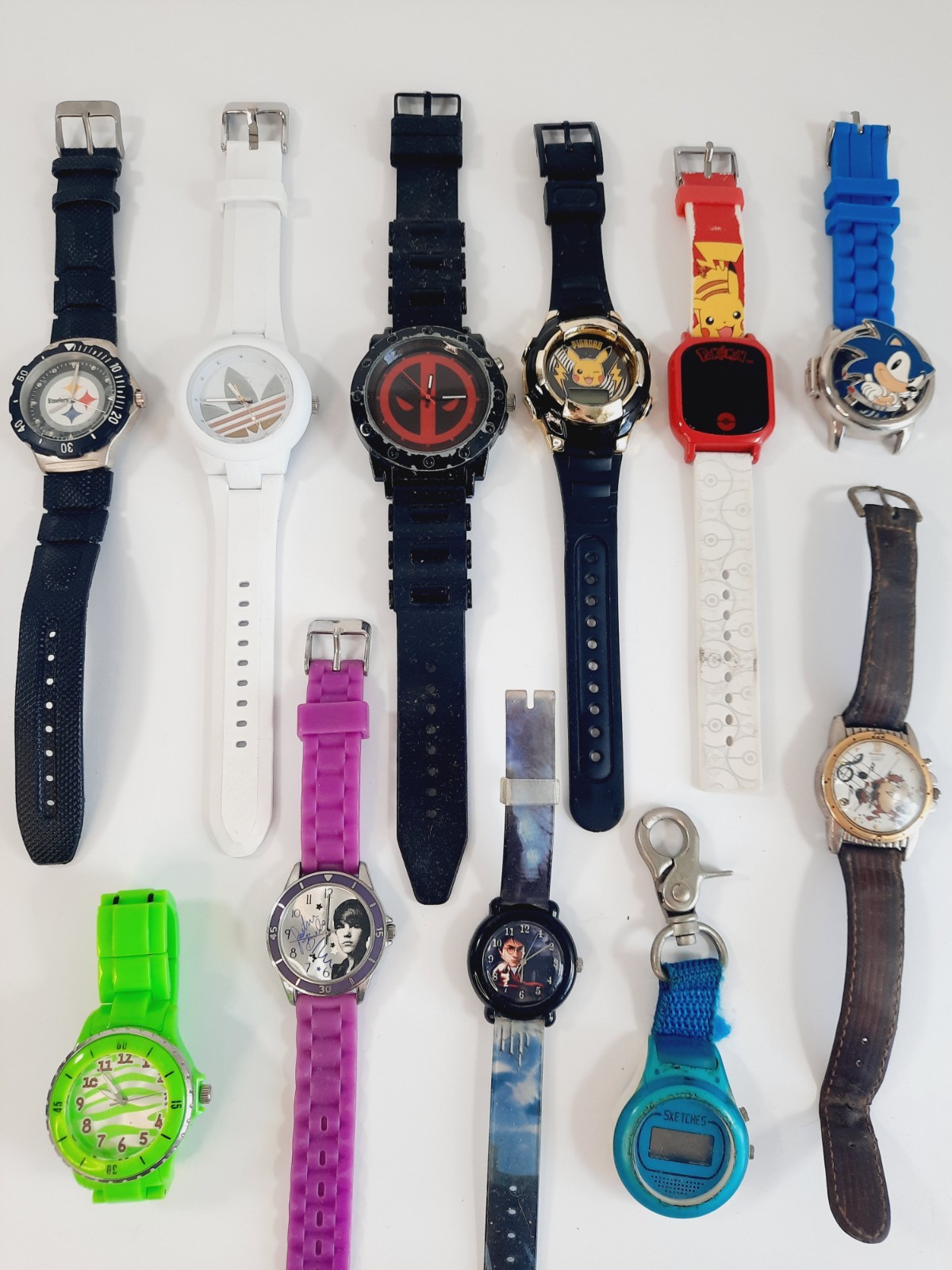 Vtg Pop Culture Watch Lot Pokémon Adidas Taz Sonic Harry Potter Music 11 Total
