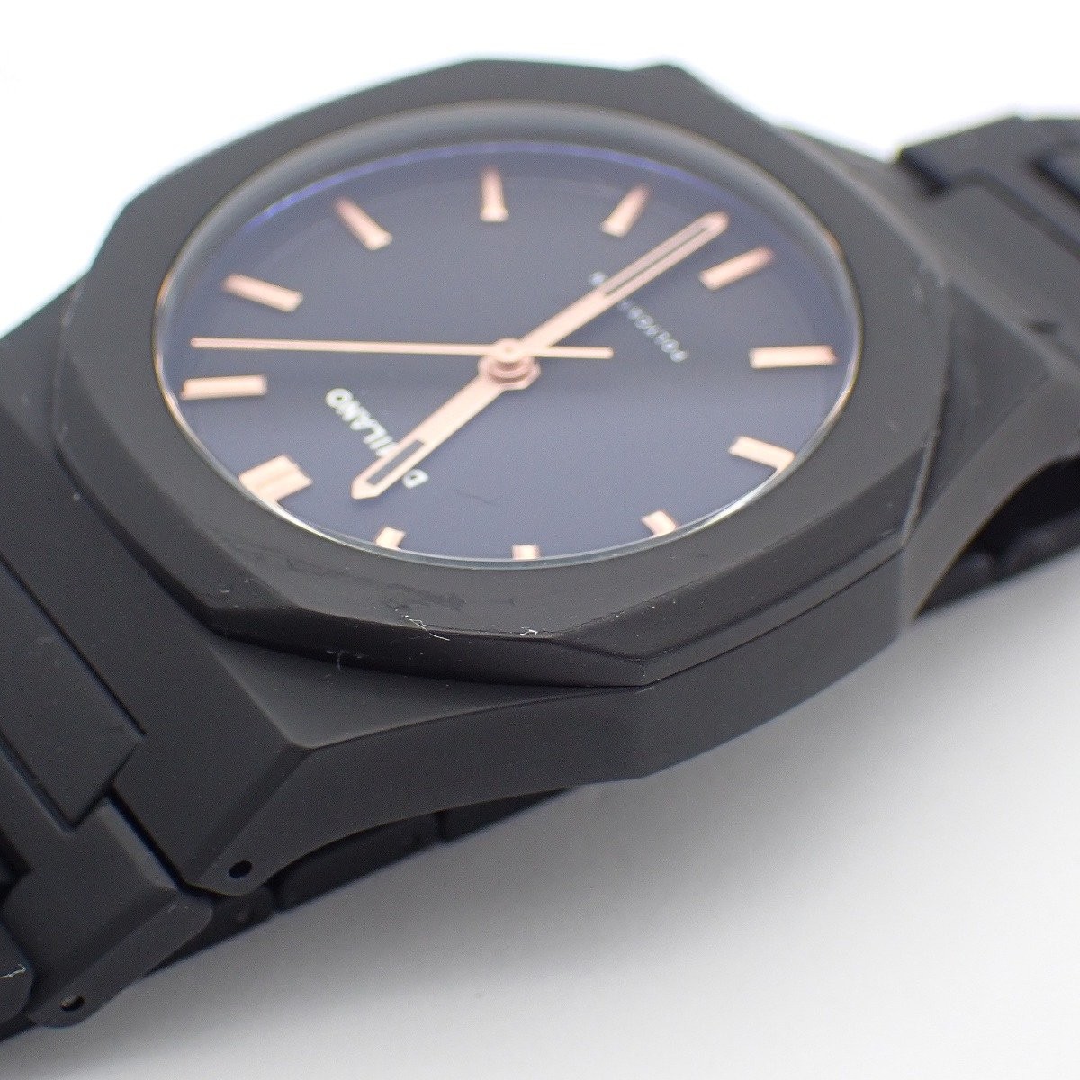 D1 MILANO Polycarbonate Quartz Wristwatch Black with Genuine Strap Used