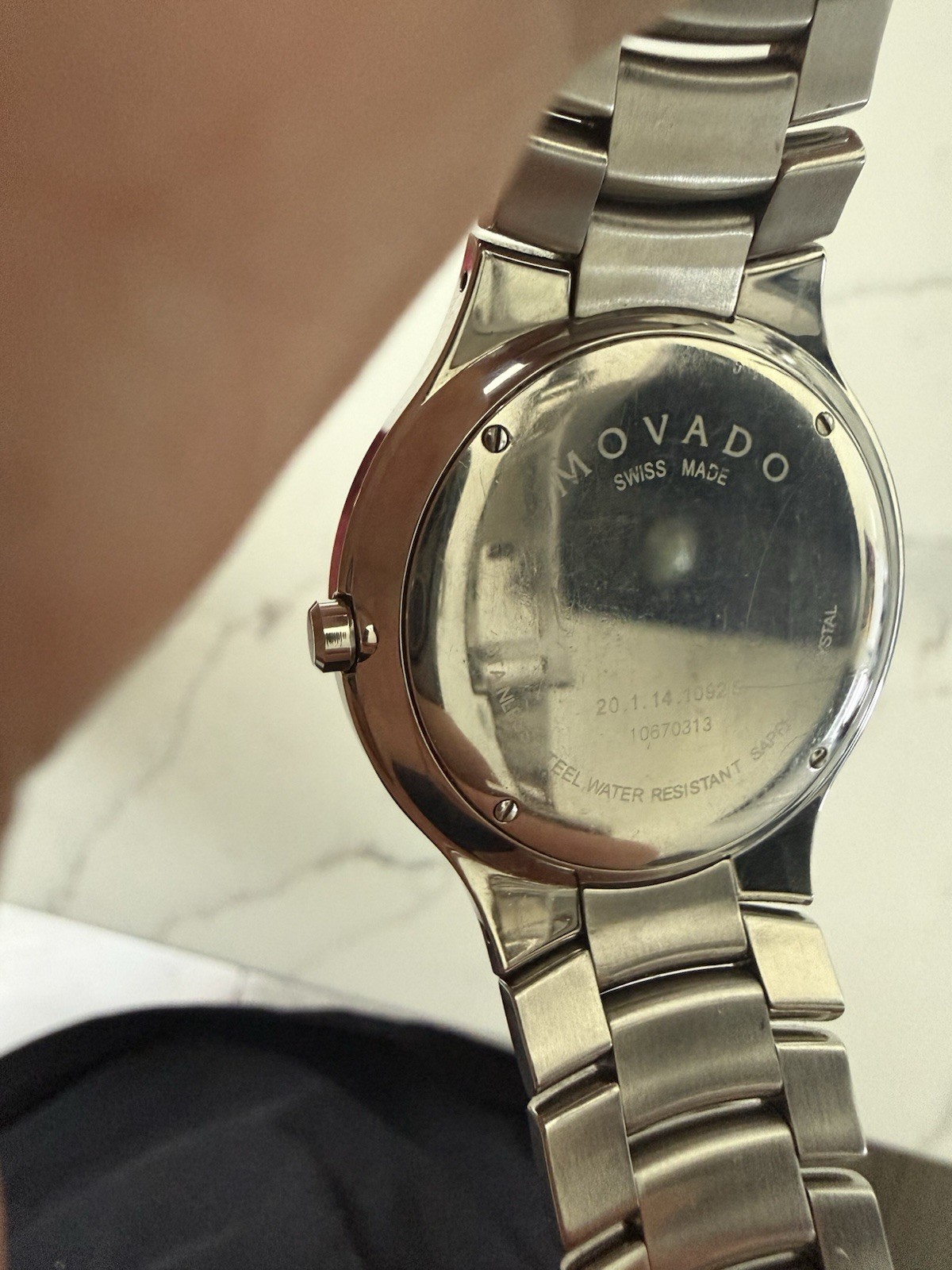 Movado Museum Watch Black Dial Stainless Steel Swiss Made Classic Minimalist