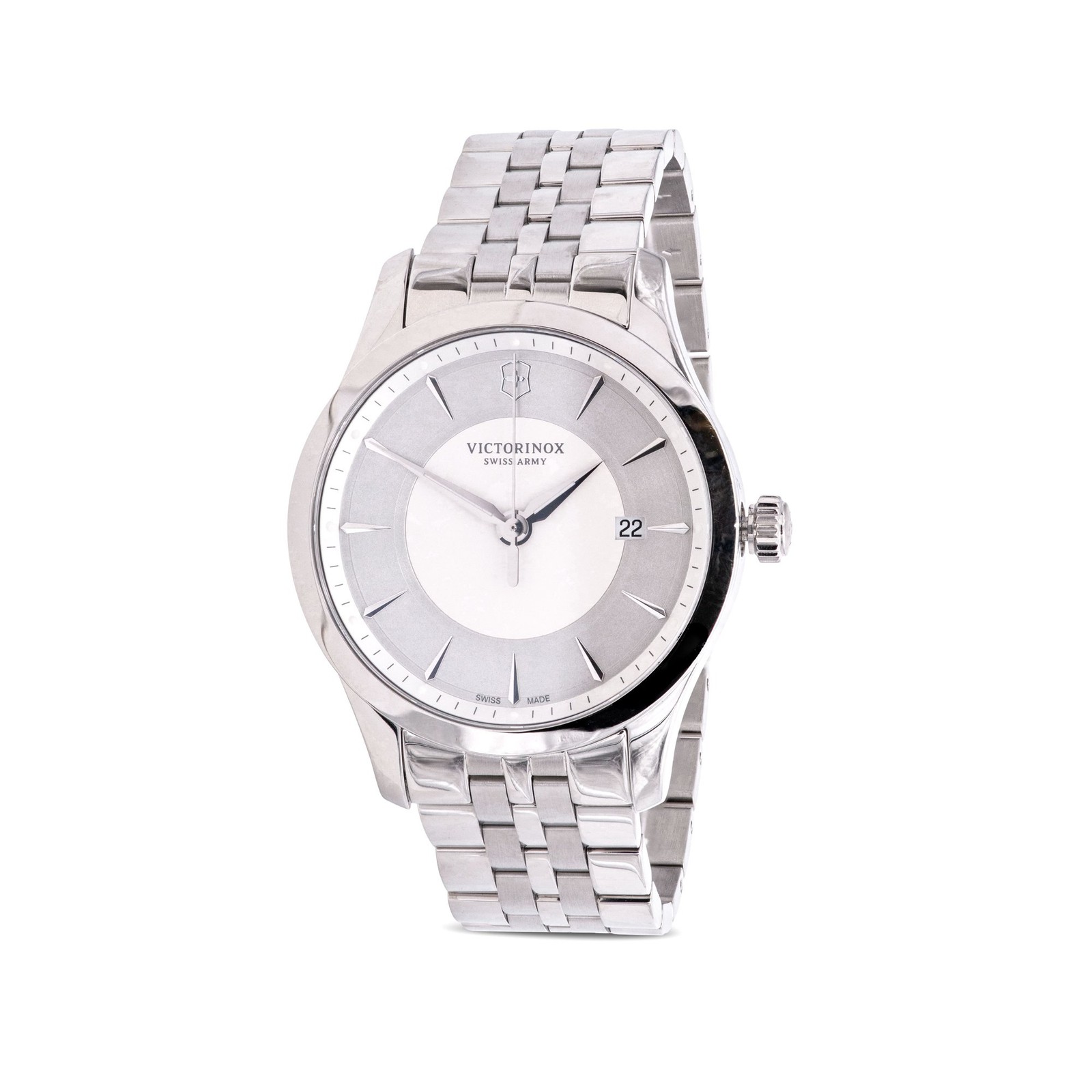 Victorinox Swiss Army 241822 Men’s Alliance Silver Quartz Watch 40mm MSRP $515
