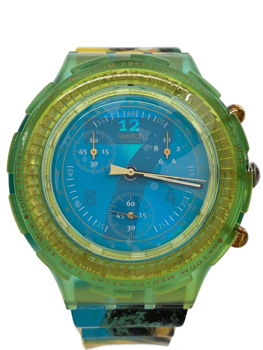 [A1R] Used Swatch Quartz Analog BLU Multi Color Atlanta 1996 Vintage [t8v]