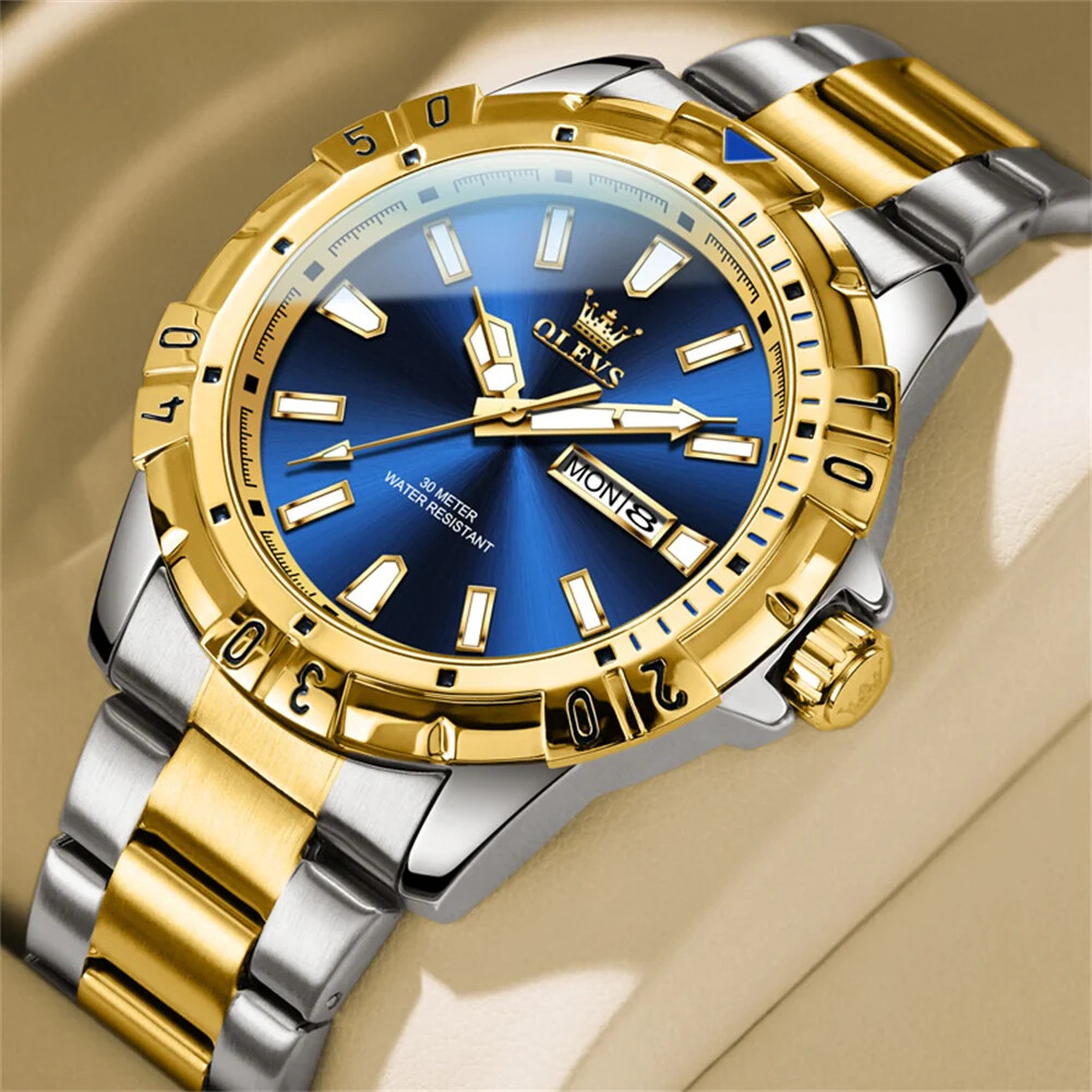 OLEVS LUXURY MEN’S WATCH WATERPROOF STAINLESS -STEEL