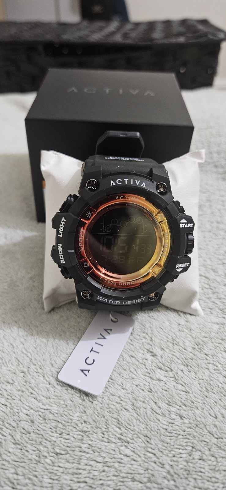 Activa Sport Quartz Digital Chronograph Backlight WR 30m Resin Strap Box