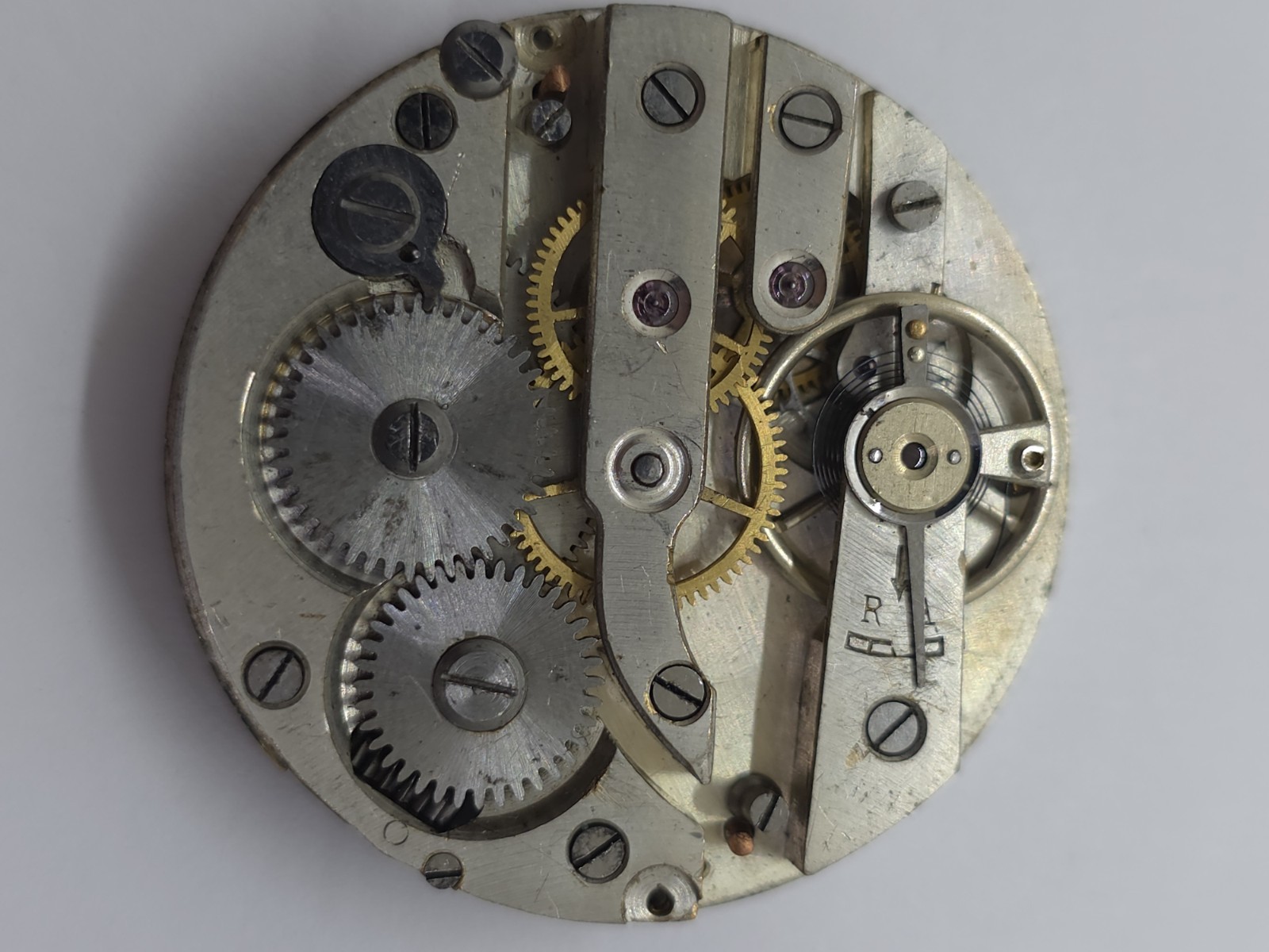 Vintage Trib Pocket Watch Movement Cylinder Sub Second Military Hands For Parts