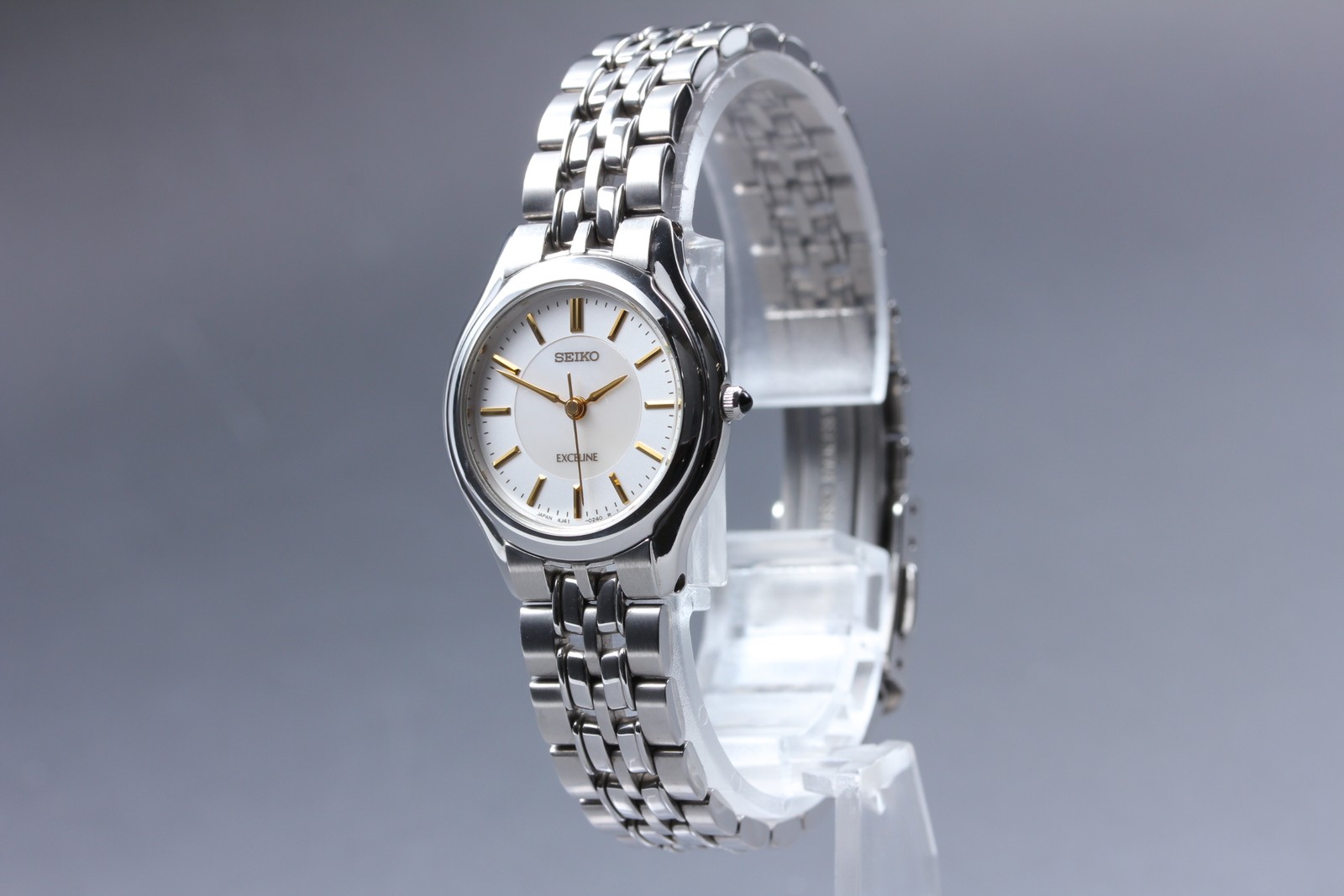 Vintage 1995 [N MINT] Seiko Exceline 4J41-0030 Gold Roman 24m Qz Ladies Watch
