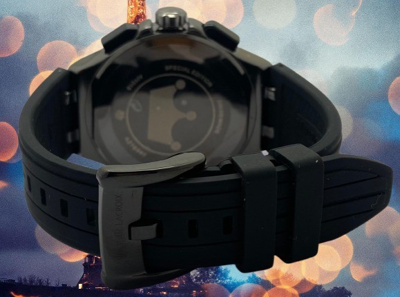 Rare All Black Maurice Lacroix Chronograph Date Refurbished Quartz Wristwatch