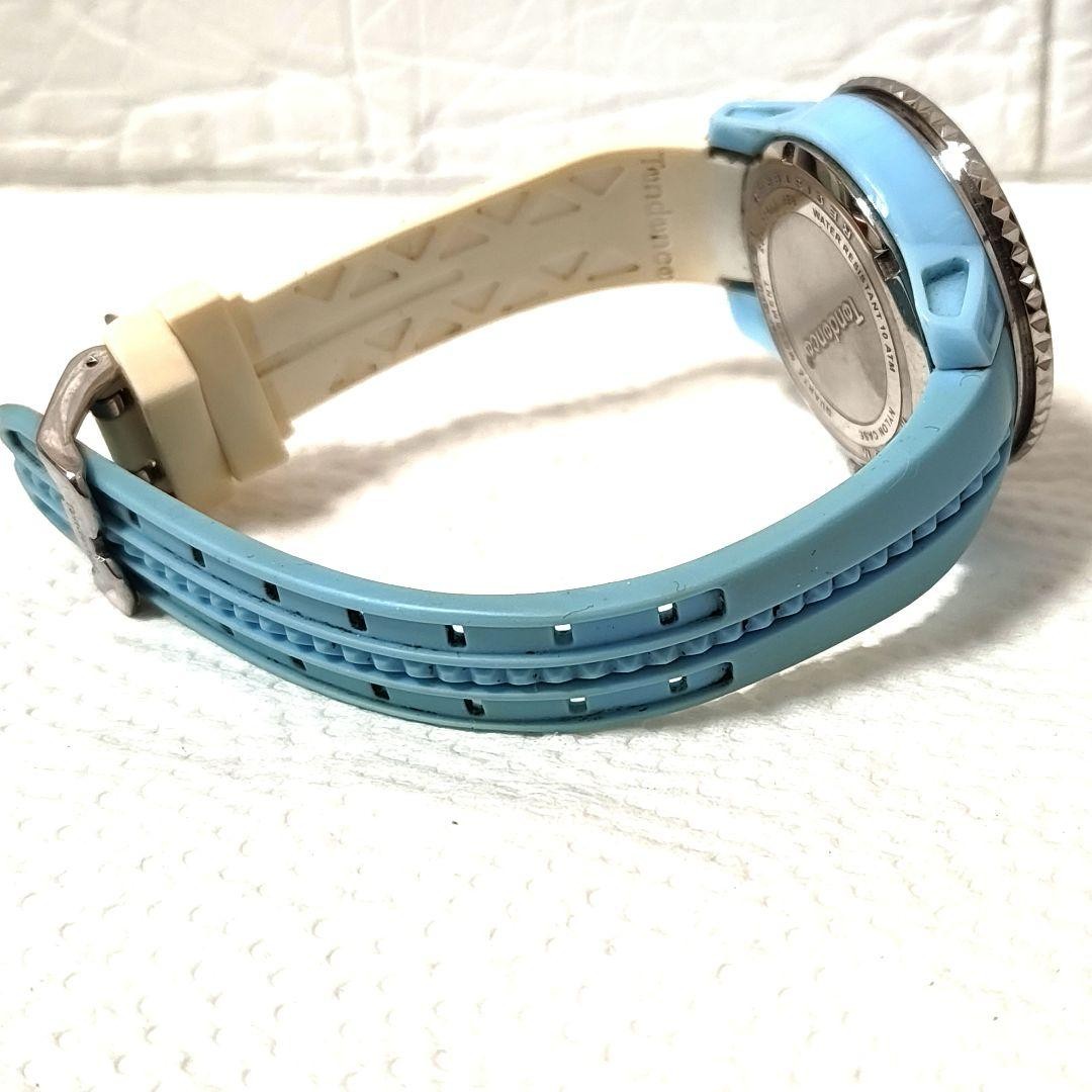 Tendence Ladies Quartz Watch Crystal Rhinestones Blue Dial From Japan