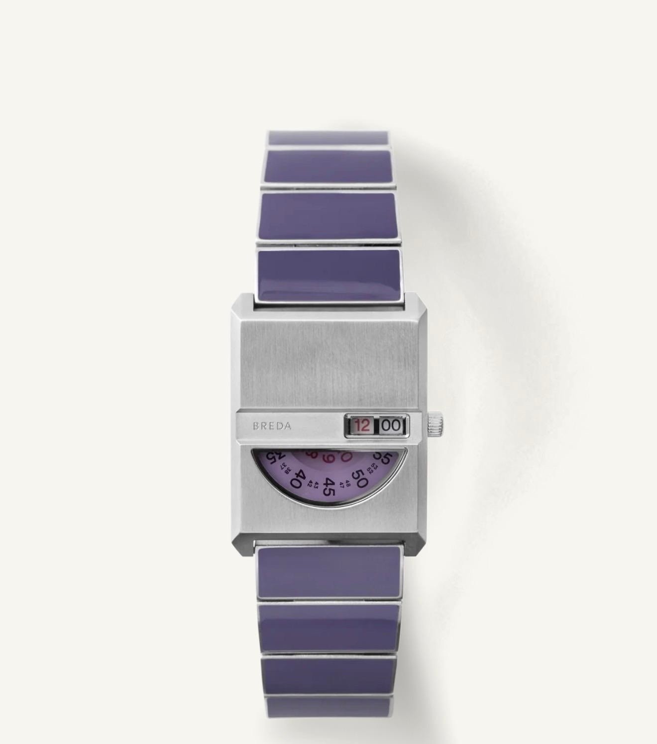 Breda Pulse Tandem Stainless Steel Bracelet Watch, 26mm light Blue/purple