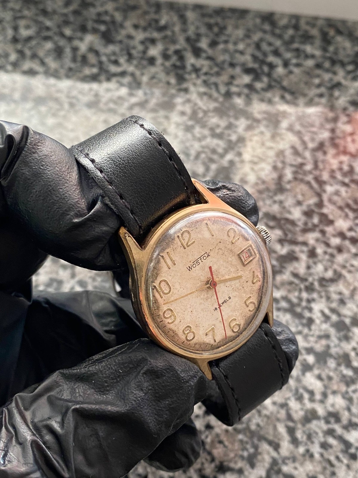 Vintage Rare Wostok Watch Soviet USSR Vostok mechanical Wristwach Gold Plated AU